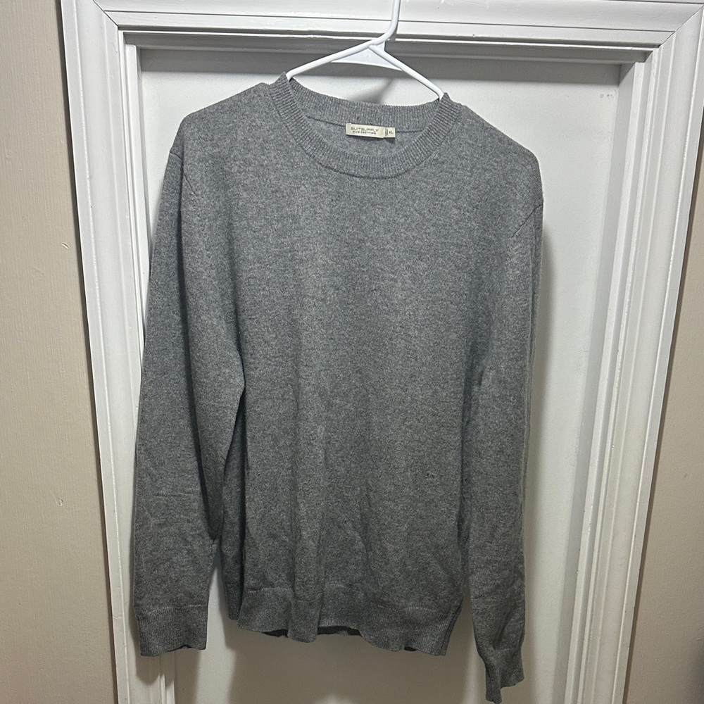 Suitsupply Pute Cashmere Grey Crewneck Men's Sweater